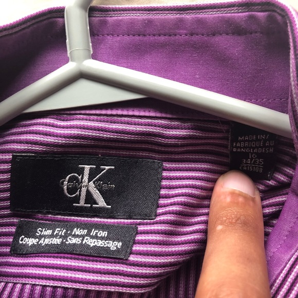 Calvin Klein Dress Shirt Slim Fit 16 34/35 - Picture 3 of 3